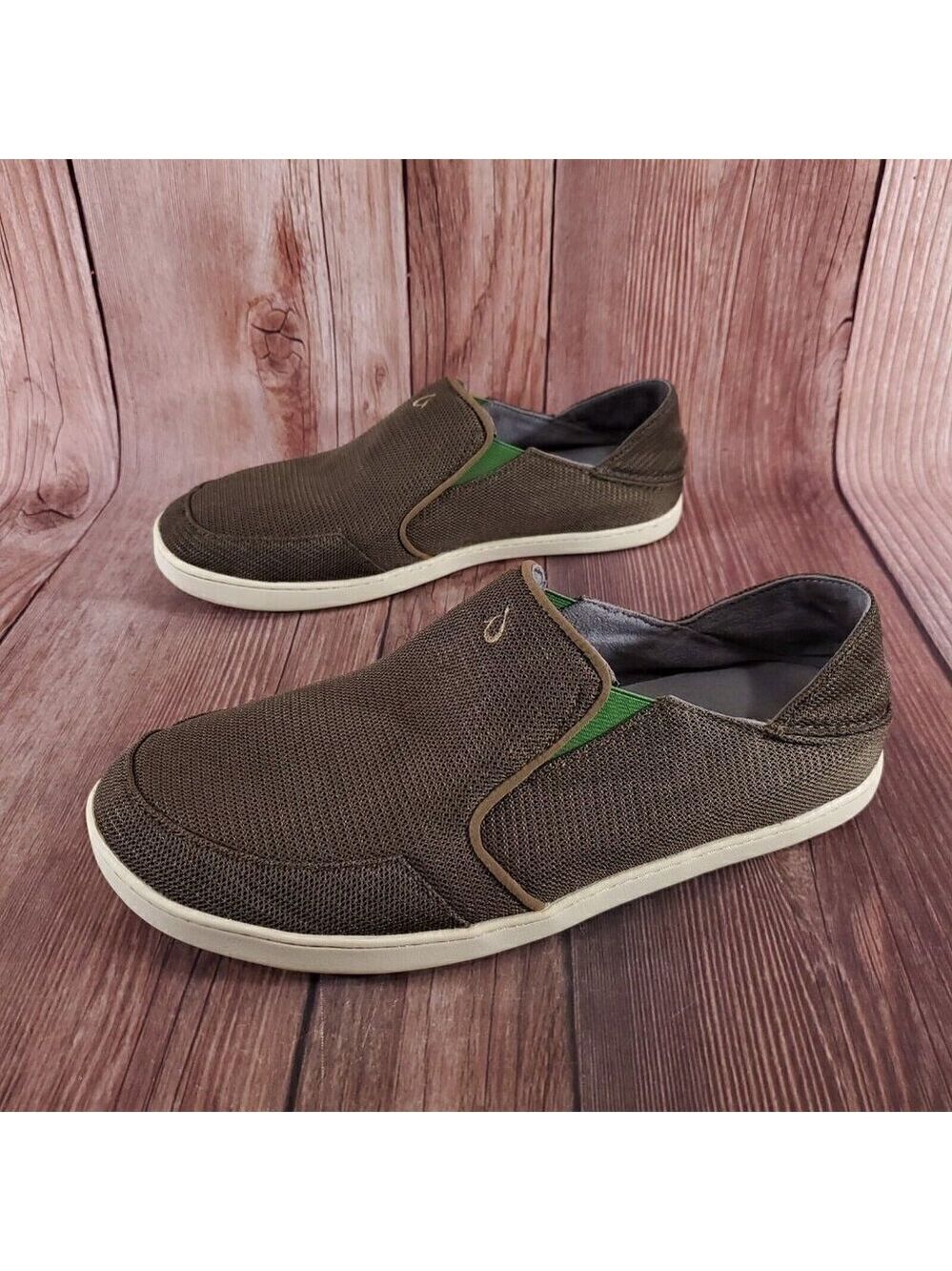 Olukai Nohea Mesh Mens Size 13 Brown Casual Comfort Slip On Shoes Loafers